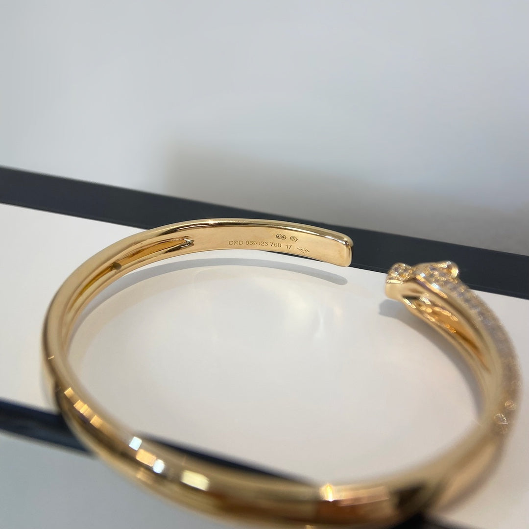 [Glitter Jewelry]PANTHERE GOLD DIAMOND OPEN BRACELET