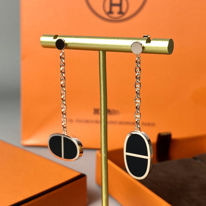 [Glitter Jewelry]CHAINE VERSO BLACK CERAMIC EARRINGS