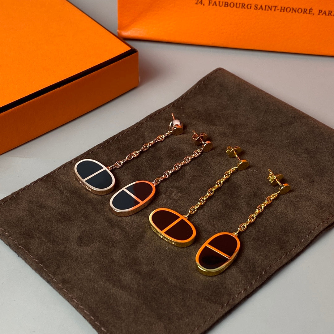 [Glitter Jewelry]CHAINE VERSO BLACK CERAMIC EARRINGS