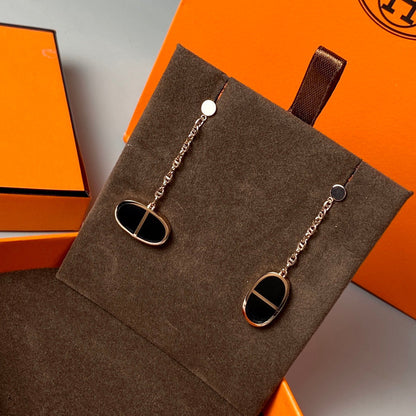 [Glitter Jewelry]CHAINE VERSO BLACK CERAMIC EARRINGS