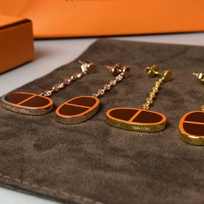 [Glitter Jewelry]CHAINE VERSO BLACK CERAMIC EARRINGS