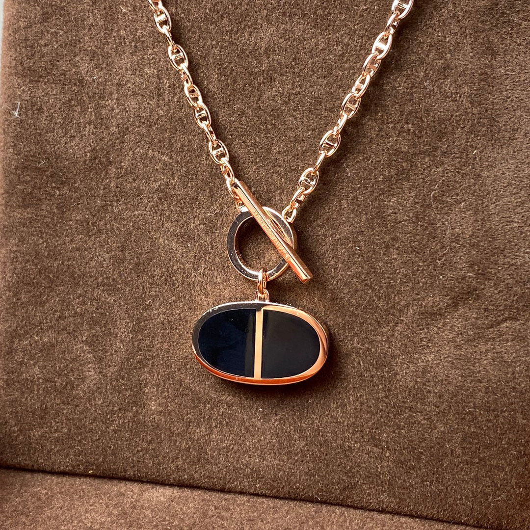 [Glitter Jewelry]CHAINE VERSO BLACK CERAMIC NECKLACE