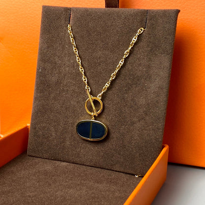 [Glitter Jewelry]CHAINE VERSO BLACK CERAMIC NECKLACE