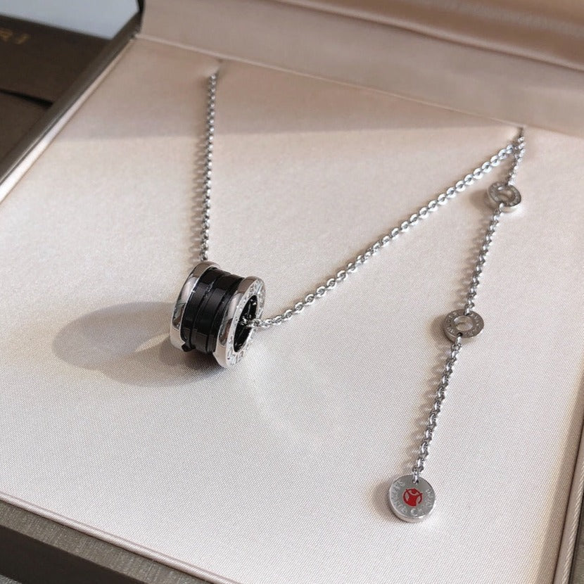 [Glitter Jewelry]ZERO 1 BLACK CERAMIC SILVER NECKLACE