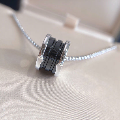 [Glitter Jewelry]ZERO 1 BLACK CERAMIC SILVER NECKLACE