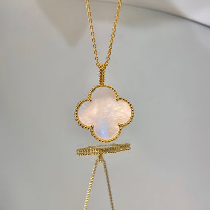 [Glitter Jewelry]CLOVER 25MM MOP LARGE PENDANT NECKLACE