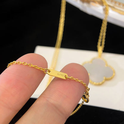 [Glitter Jewelry]CLOVER 25MM MOP LARGE PENDANT NECKLACE
