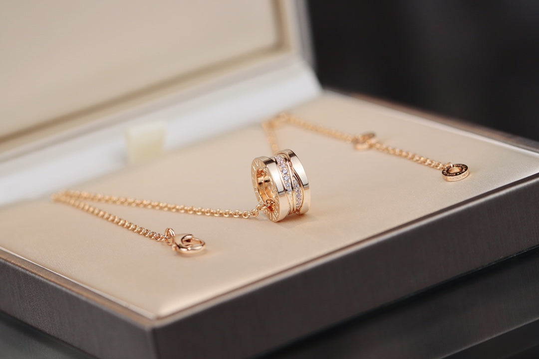 [Glitter Jewelry]ZERO 1 PINK GOLD DIAMOND NECKLACE