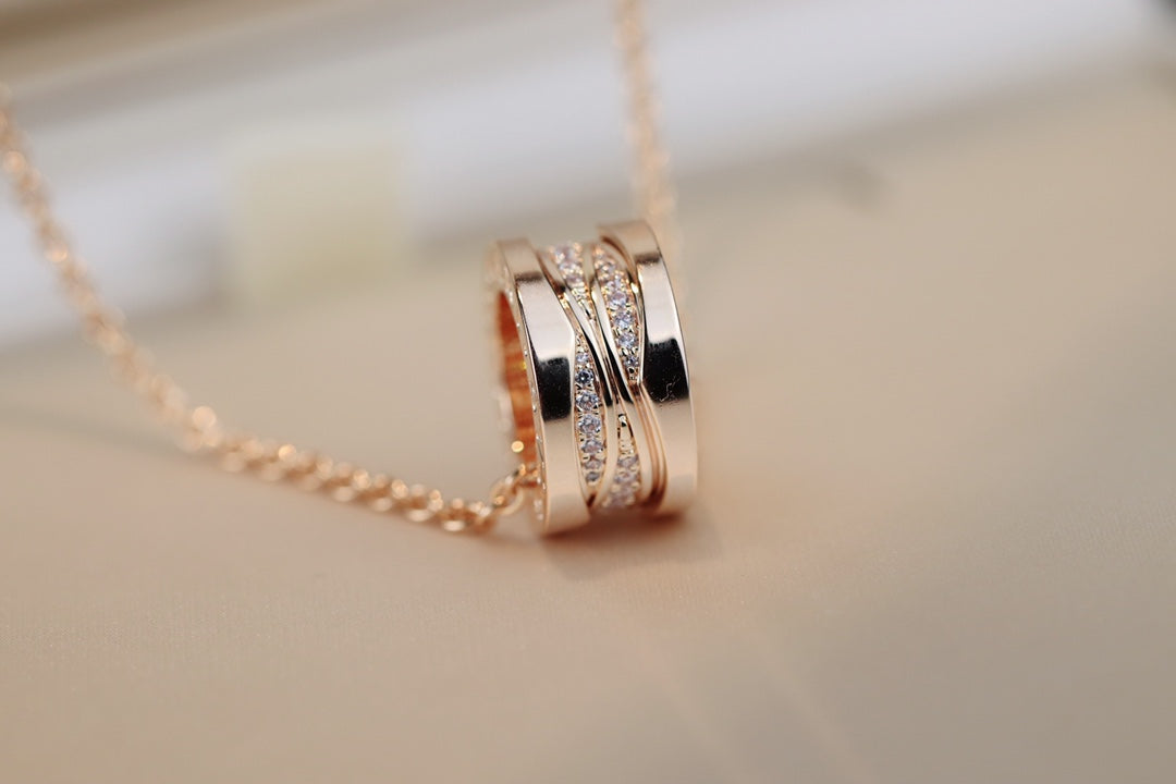 [Glitter Jewelry]ZERO 1 PINK GOLD DIAMOND NECKLACE