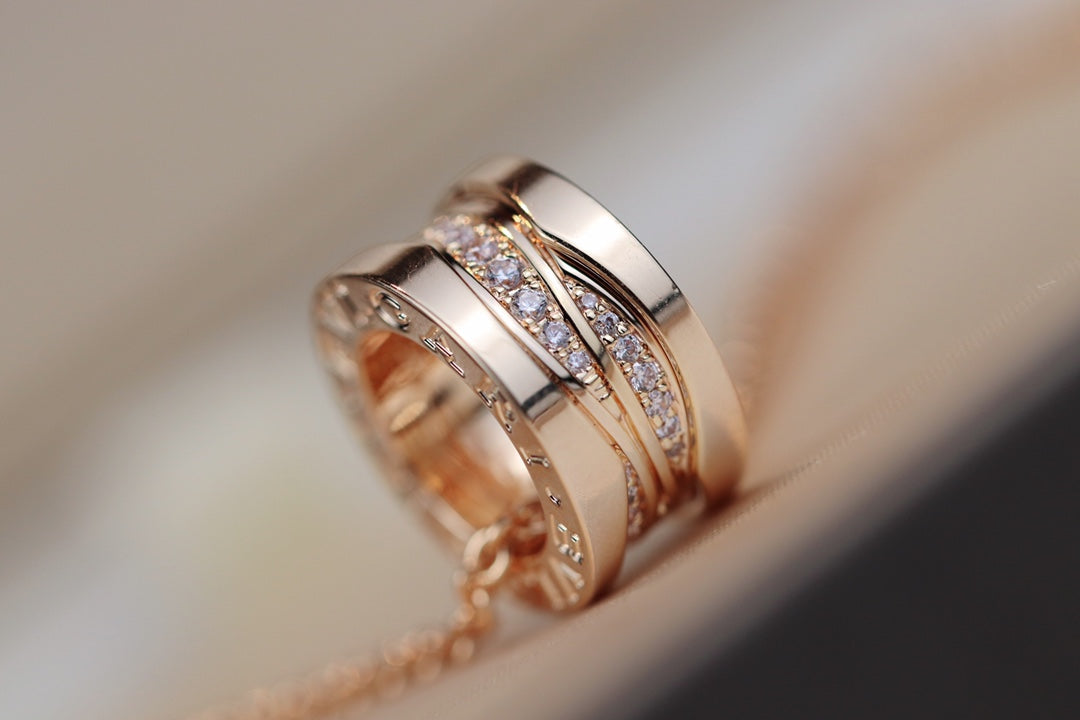 [Glitter Jewelry]ZERO 1 PINK GOLD DIAMOND NECKLACE