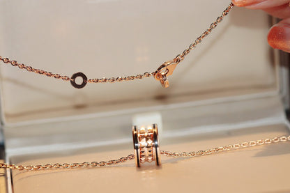 [Glitter Jewelry]ZERO 1 ROCK PEDANT PINK GOLD BLACK NECKLACE