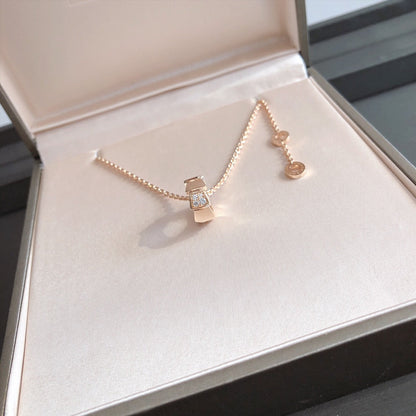 [Glitter Jewelry]SERPENTI PEDANT DIAMOND PINK GOLD NECKLACE