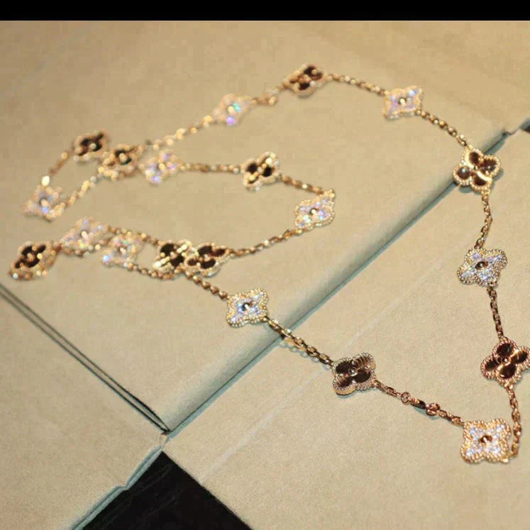 [Glitter Jewelry]CLOVER 20 MOTIFS LASER DIAMOND NECKLACE