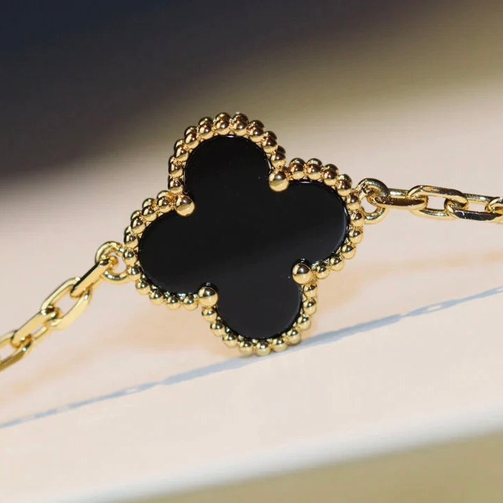 [Glitter Jewelry]CLOVER 20 MOTIFS ONYX NECKLACE