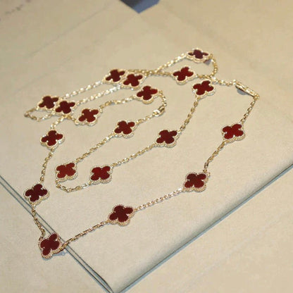 [Glitter Jewelry]CLOVER 20 MOTIFS CARNELIAN NECKLACE
