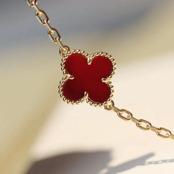 [Glitter Jewelry]CLOVER 20 MOTIFS CARNELIAN NECKLACE