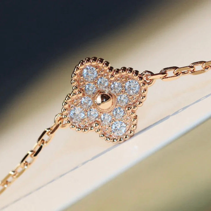 [Glitter Jewelry]CLOVER 20 MOTIFS DARK MOP DIAMOND  NECKLACE