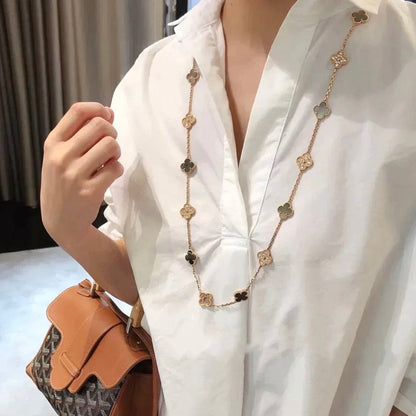 [Glitter Jewelry]CLOVER 20 MOTIFS DARK MOP DIAMOND  NECKLACE