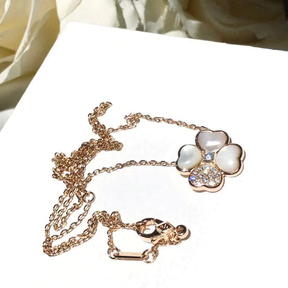 [Glitter Jewelry]CLOVER MOP DIAMOND ROSE GOLD NECKLACE