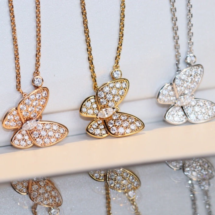 [Glitter Jewelry]BUTTERFLY DIAMOND NECKLACE