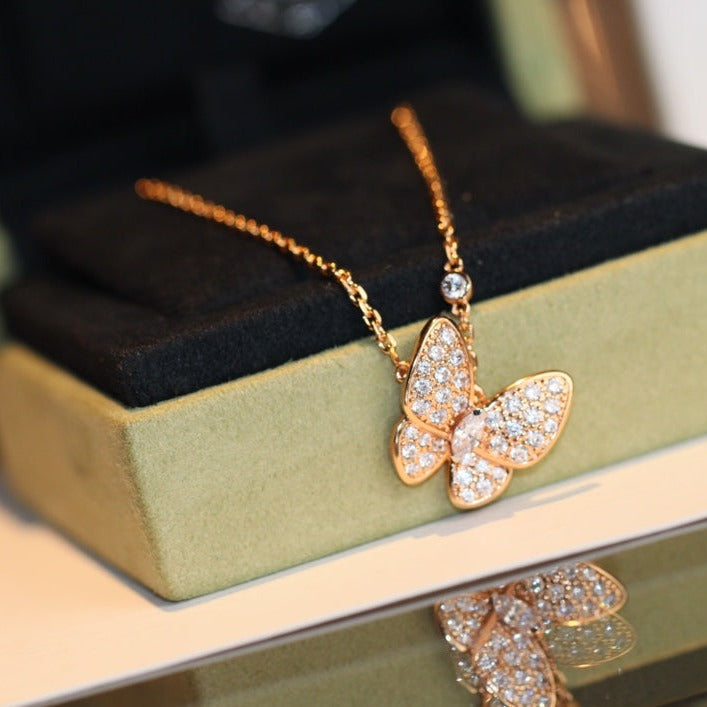 [Glitter Jewelry]BUTTERFLY DIAMOND NECKLACE