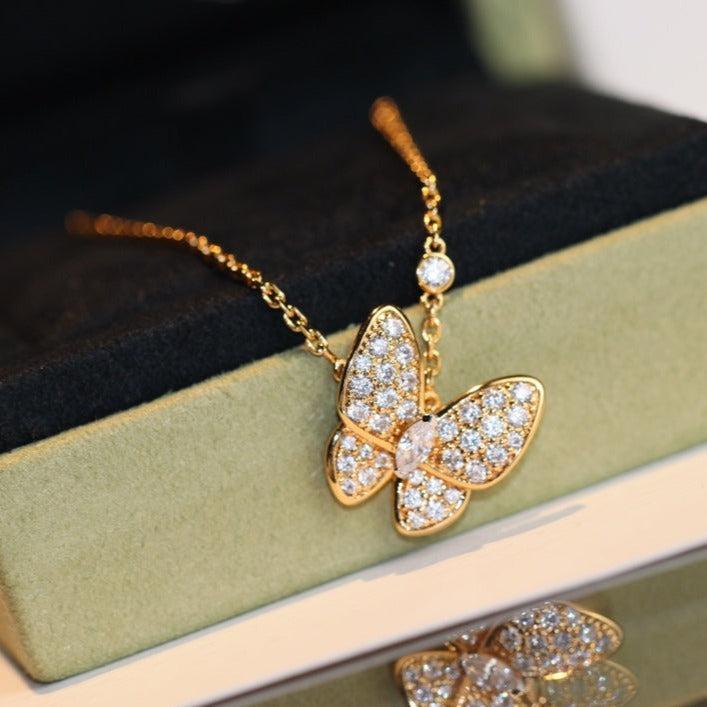 [Glitter Jewelry]BUTTERFLY DIAMOND NECKLACE