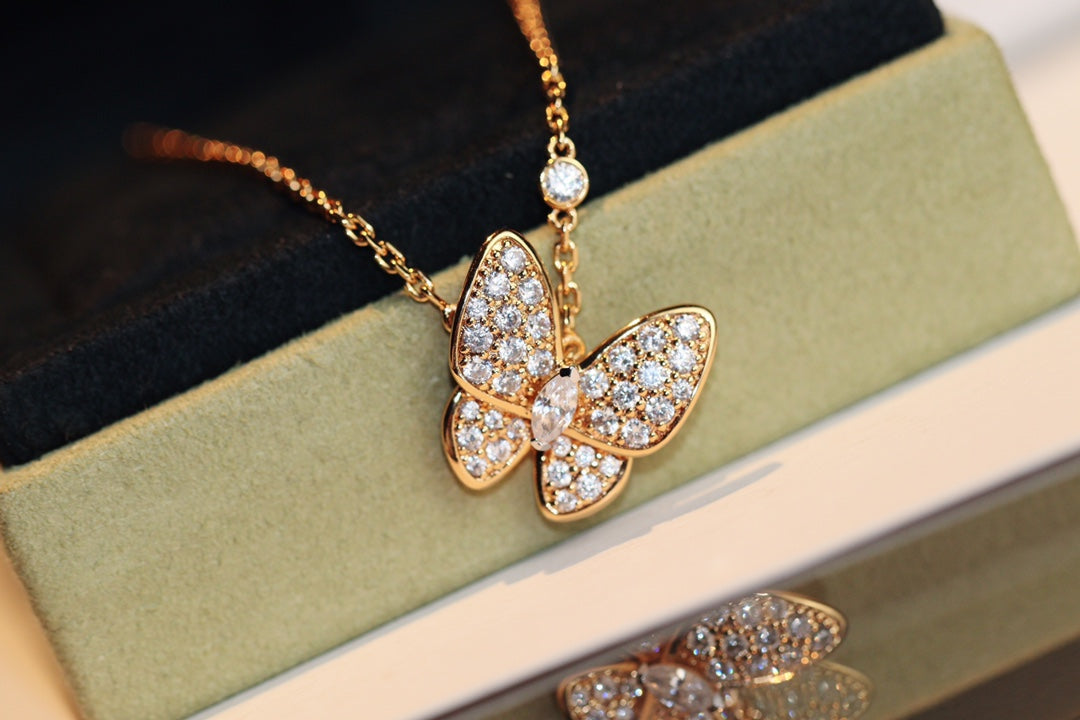 [Glitter Jewelry]BUTTERFLY DIAMOND NECKLACE