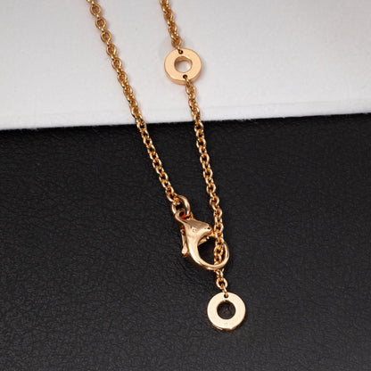 [Glitter Jewelry]ZERO 1 WHITE CERAMIC PINK GOLD DIAMOND NECKLACE