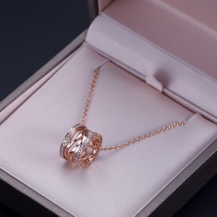 [Glitter Jewelry]ZERO 1 PINK GOLD DIAMOND OPEN NECKLACE