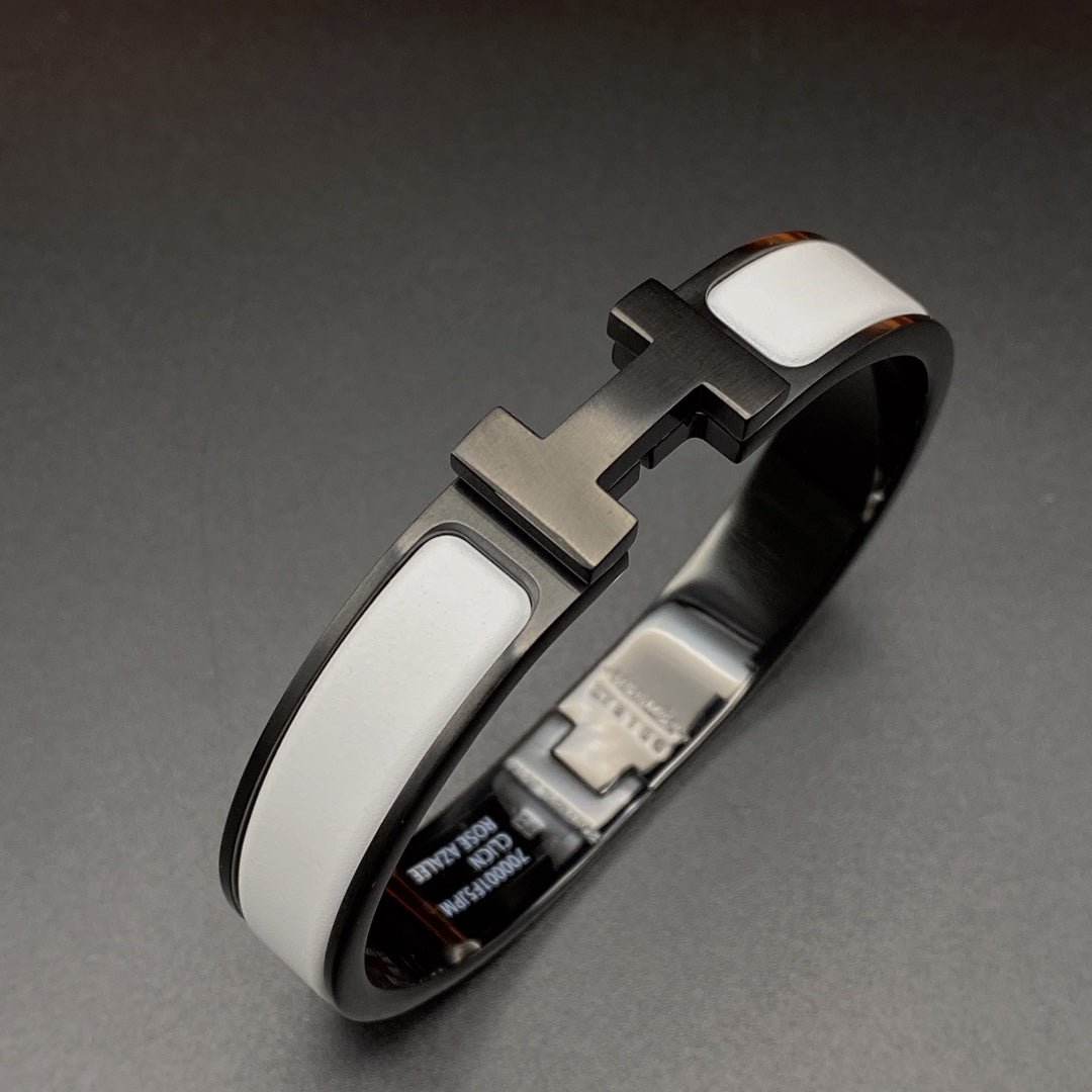 [Glitter Jewelry]H BRACELET 12MM BLACK WHITE CERAMIC