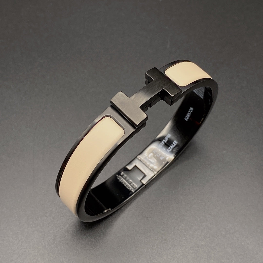 [Glitter Jewelry]H BRACELET 12MM BLACK BEIGE CERAMIC