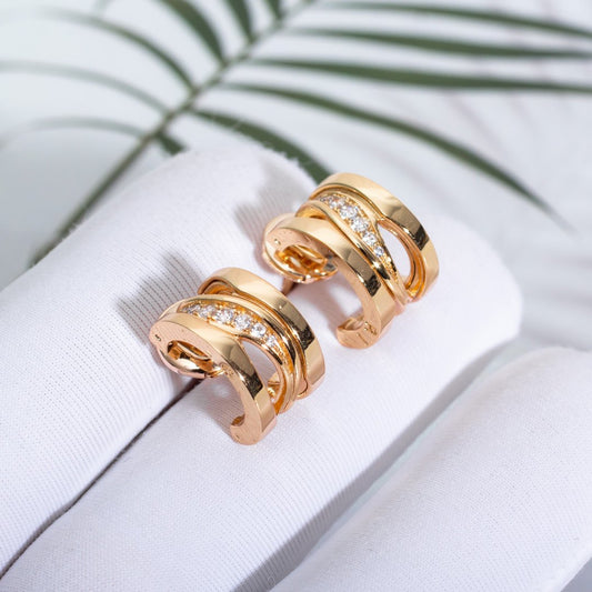 [Glitter Jewelry]ZERO 1 PINK GOLD DIAMONDS EARRINGS