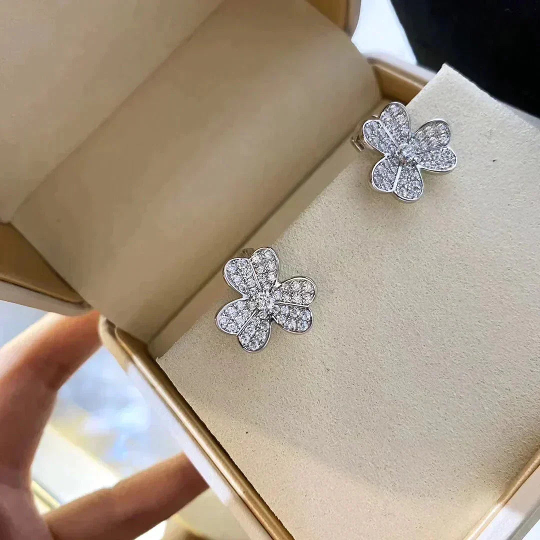 [Glitter Jewelry]CLOVER COMOS DIAMOND EARRINGS SILVER