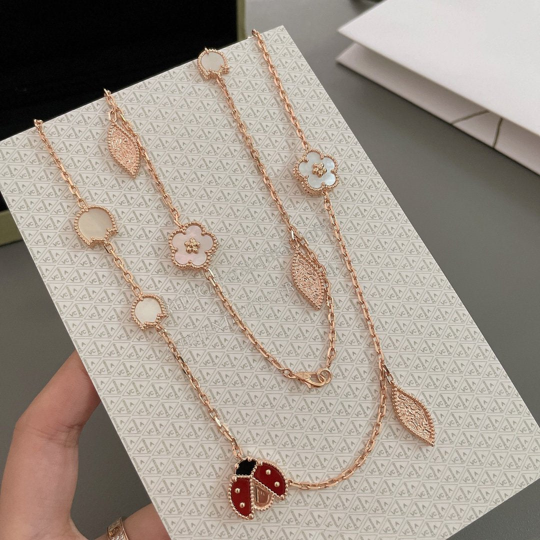 [Glitter Jewelry]LUCKY SPRING 15 MOTIFS ROSE GOLD NECKLACE