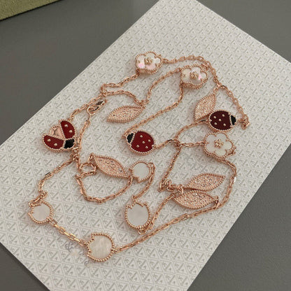 [Glitter Jewelry]LUCKY SPRING 15 MOTIFS ROSE GOLD NECKLACE