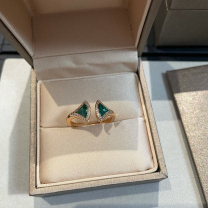 [Glitter Jewelry]DREAM MALACHITE DIAMOND OPEN RING