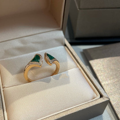 [Glitter Jewelry]DREAM MALACHITE DIAMOND OPEN RING