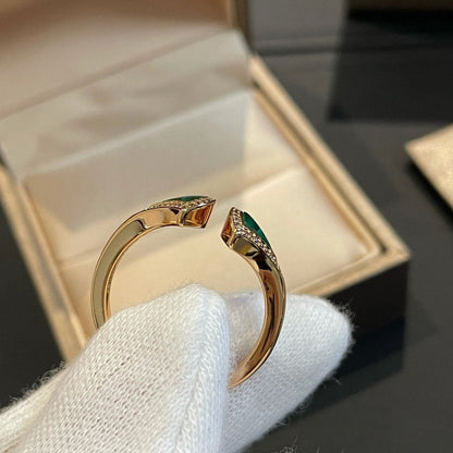 [Glitter Jewelry]DREAM MALACHITE DIAMOND OPEN RING