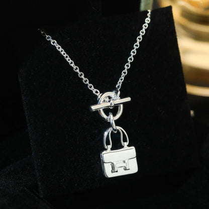[Glitter Jewelry]POP H PEDANT SILVER NECKLACE