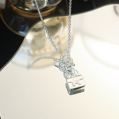 [Glitter Jewelry]POP H PEDANT SILVER NECKLACE