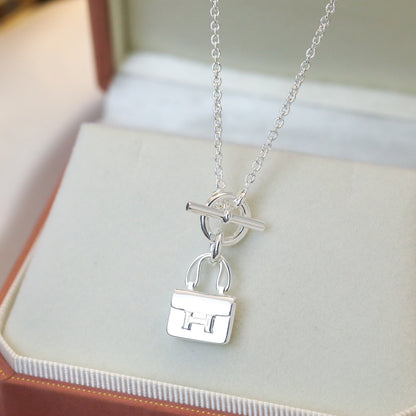 [Glitter Jewelry]POP H PEDANT SILVER NECKLACE