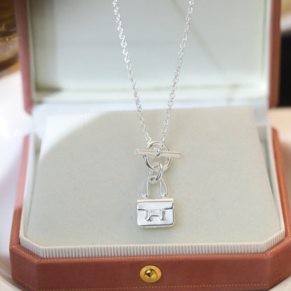 [Glitter Jewelry]POP H PEDANT SILVER NECKLACE