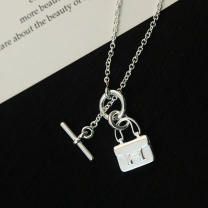 [Glitter Jewelry]POP H PEDANT SILVER NECKLACE