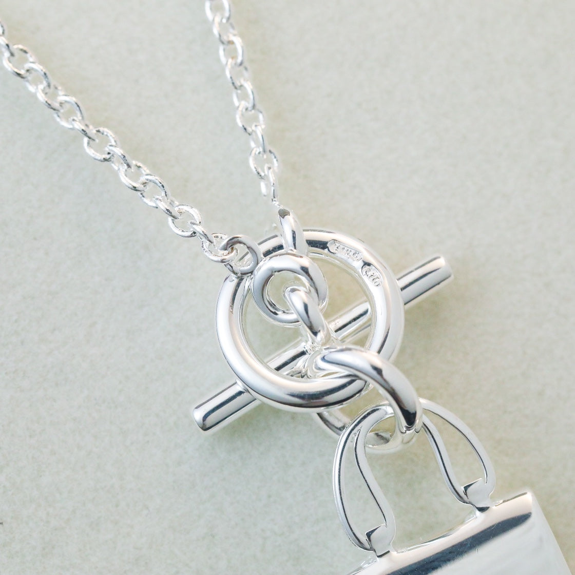 [Glitter Jewelry]POP H PEDANT SILVER NECKLACE