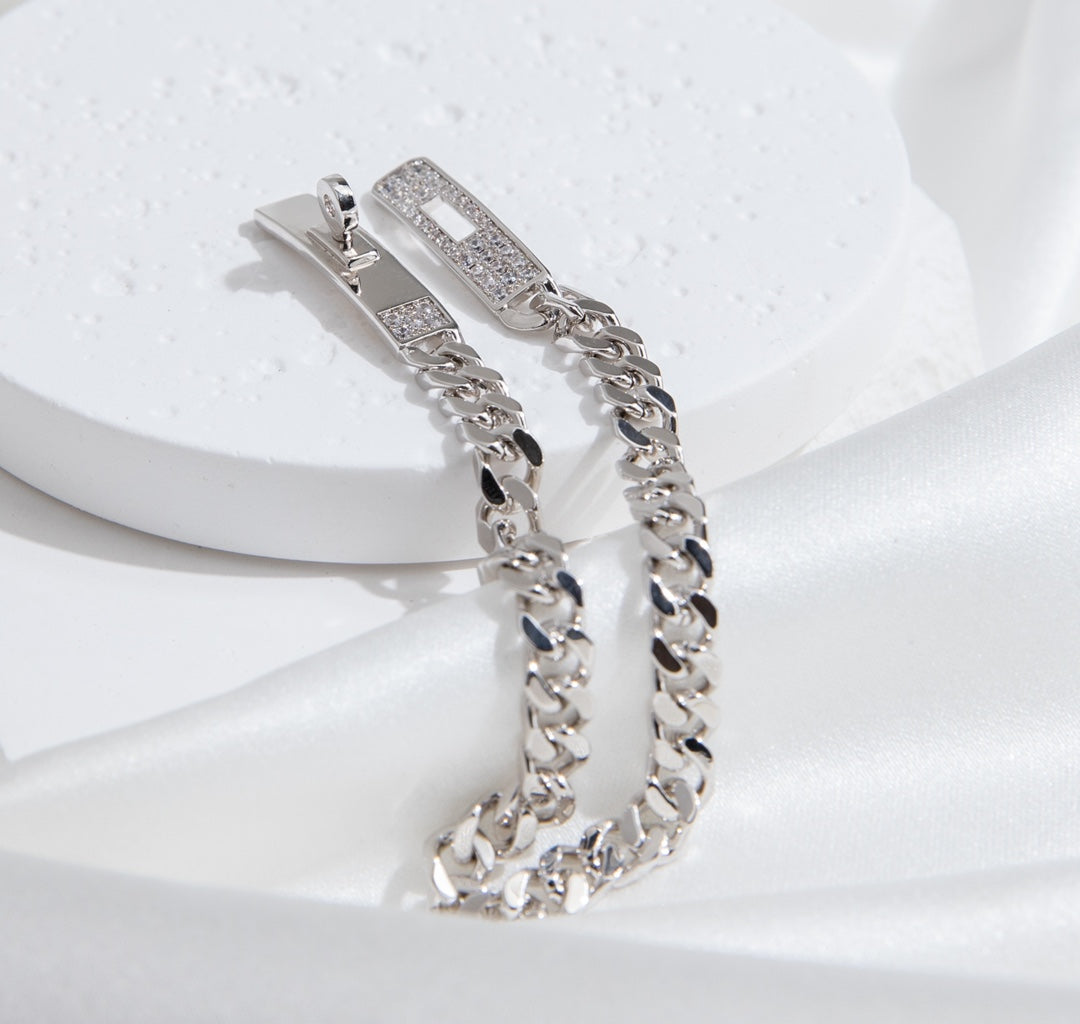 [Glitter Jewelry]KELLY CHAIN SILVER DIAMOND BRACELET