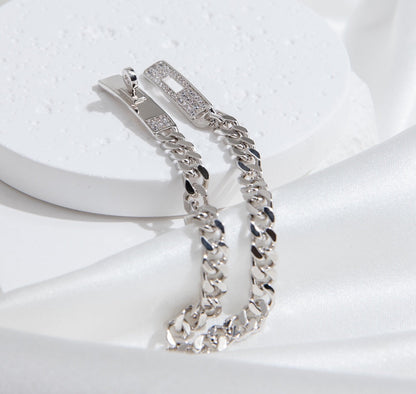 [Glitter Jewelry]KELLY CHAIN SILVER DIAMOND BRACELET