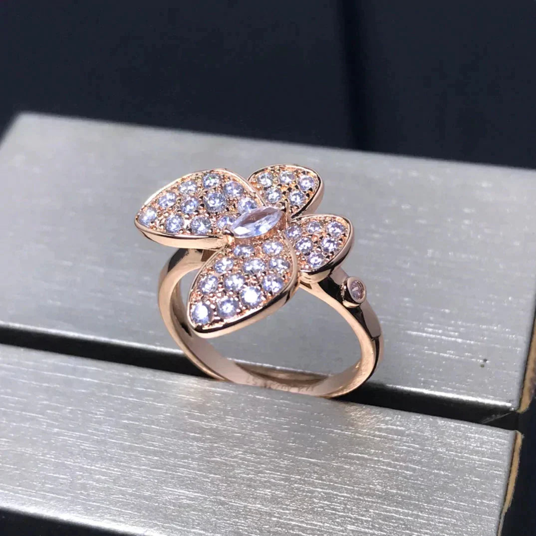 [Glitter Jewelry]BUTTERFLY PINK GOLD DIAMOND RING