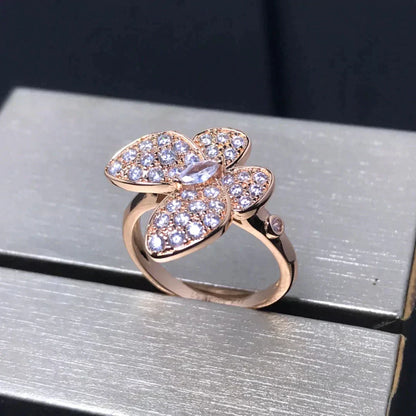 [Glitter Jewelry]BUTTERFLY PINK GOLD DIAMOND RING