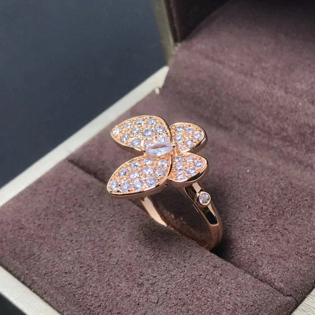 [Glitter Jewelry]BUTTERFLY PINK GOLD DIAMOND RING