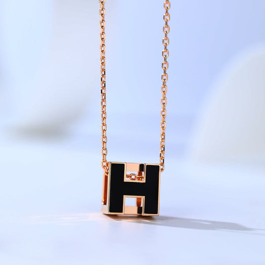 [Glitter Jewelry]H CAGE PINK GOLD NECKLACE
